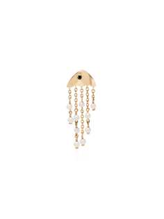 Yvonne Léon 18kt gold black diamond Jellyfish drop earring