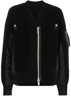 Sacai трикотажный кардиган-бомбер