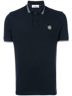 Stone Island футболка-поло с вышивкой логотипа
