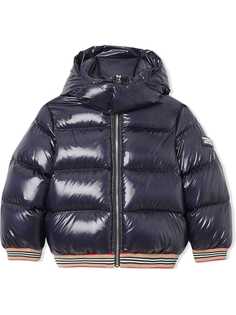 Burberry Kids Icon stripe puffer jacket