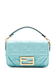 Голубая сумка Baguette с монограммами Fendi