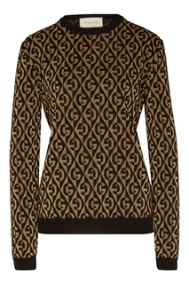 Джемпер с люрексом и геометричным мотивом GG Gucci