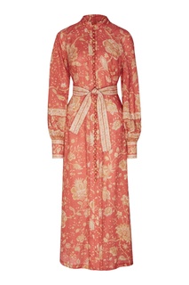 Красное платье с узором Zimmermann