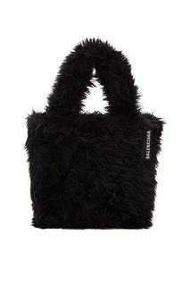Черная сумка с меховой отделкой Balenciaga