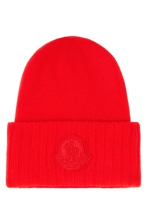 Красная шапка из шерсти Moncler