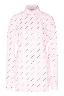 Розовая рубашка с принтом Balenciaga