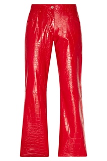 Красные брюки с фактурной отделкой Msgm