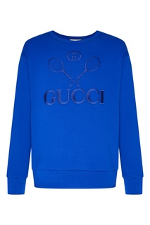 Синий свитшот с отделкой Gucci Man