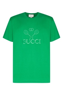 Зеленая футболка с логотипом Gucci Man
