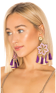 Серьги hibiscus lila - Mercedes Salazar