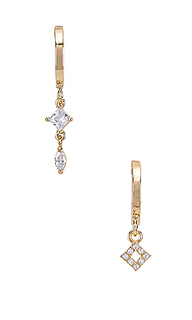 Серьги-кольца starlight mismatched mini - Natalie B Jewelry