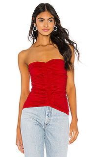 Топ strapless ruffle trim ruched top - Susana Monaco