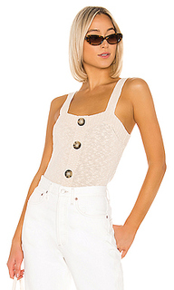 Square neck tank with buttons - 525 america