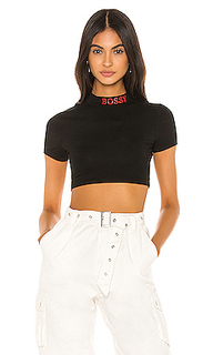 Vanna cropped mock neck top - superdown