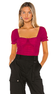 Pamela ruched mesh top - superdown