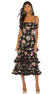 Платье миди honour tiered tie dress - Zimmermann