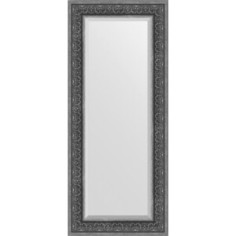 Зеркало с фацетом в багетной раме поворотное Evoform Exclusive 59x139 см, вензель серебряный 101 мм (BY 3527)