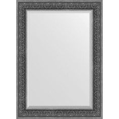 Зеркало с фацетом в багетной раме поворотное Evoform Exclusive 79x109 см, вензель серебряный 101 мм (BY 3475)