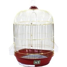 Клетка N1 33х53см золотая, круглая, укомплектованная для птиц (ДКпА 309G)