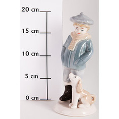 Сувенир Snowmen фигурка мальчик с собакой 19см Рождество (Е92352)