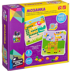 Мозаика для малышей Bondibon 8 картинок-шаблонов, 240 фишек (ВВ2870)