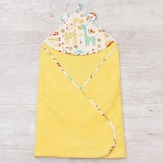 Полотенце детское с уголком AmaroBaby CUTE LOVE ЖИРАФИКИ (желтый), 90х90 см.