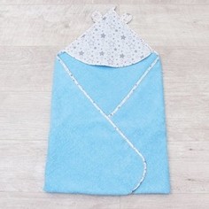 Полотенце детское с уголком AmaroBaby CUTE LOVE ЗВЕЗДОПАД (серый/голубой), 90х90 см.