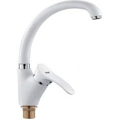 Смеситель для кухни Frap белый на гайке (F4101-12)