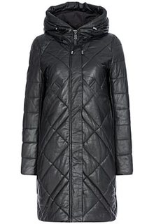 Утепленное кожаное пальто La Reine Blanche