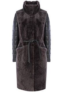 Комбинированная шуба из овчины Virtuale Fur Collection