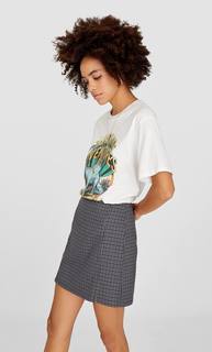 Юбка мини с принтом Stradivarius