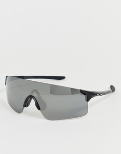 Черные матовые солнцезащитные очки с черными стеклами Oakley EVZero Blades - Красный