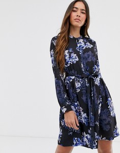Платье-рубашка мини с цветочным принтом French Connection - Синий