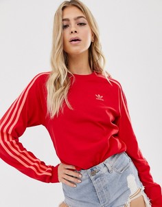Красный лонгслив с тремя полосками adidas Originals adicolor - Красный