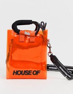 Прозрачная сумка-тоут через плечо House of Holland - Оранжевый