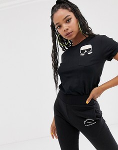 Футболка с карманом Karl Lagerfeld ikonik karl - Черный
