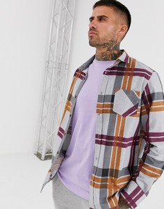 Серая фланелевая рубашка в крупную клетку Brave Soul - Серый