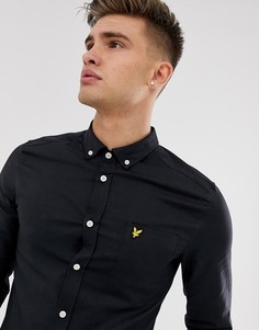 Черная узкая оксфордская рубашка с длинными рукавами Lyle & Scott - Черный