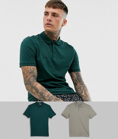 Поло из органического хлопка ASOS DESIGN Набор из 2 шт. со скидкой