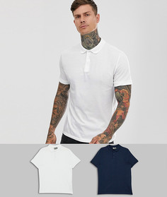 Поло из органического хлопка ASOS DESIGN Набор из 2 шт. со скидкой