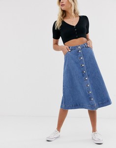 Расклешенная юбка на пуговицах с разрезом спереди Levis - Синий Levis®