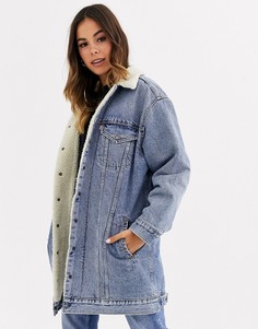 Удлиненная джинсовая куртка с искусственным мехом Levis - Синий Levis®