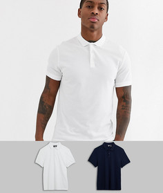Набор из 2 поло из пике ASOS DESIGN Скидка