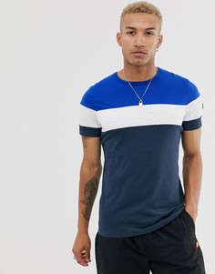 Темно-синяя футболка с тисненым логотипом ellesse Timavo