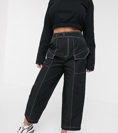 Брюки с контрастными строчками ASOS DESIGN Petite - Черный
