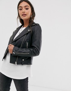 Кожаная байкерская куртка Superdry Rylee - Черный