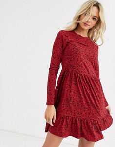 Красное свободное платье с цветочным принтом New Look - Красный