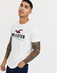 Белая футболка с аппликацией логотипа Hollister - Белый