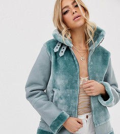 Куртка-авиатор из искусственного меха Missguided - Зеленый