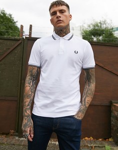 Белая футболка-поло с отделкой двойным кантом Fred Perry - Белый